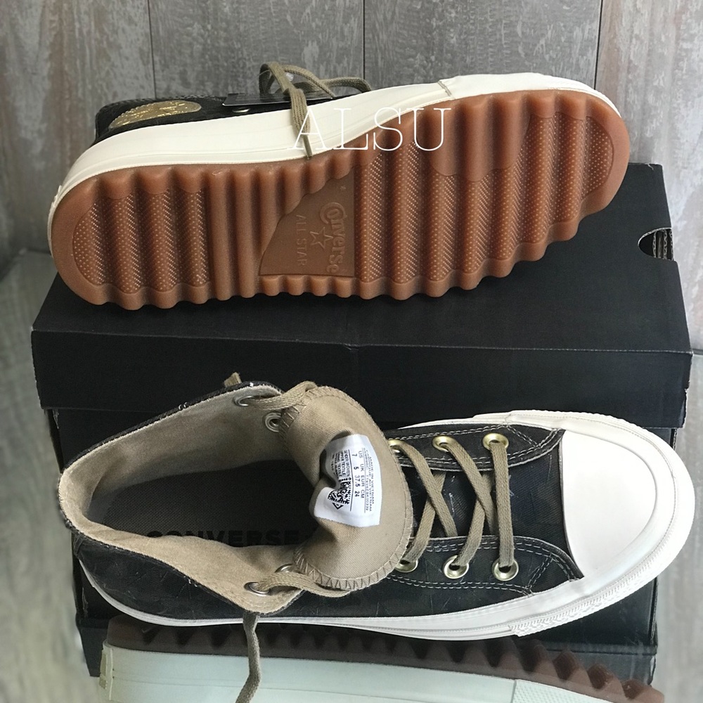 Converse Ctas Lift Ripple Canvas Khaki W AUTHENTIC - Picture 3 of 8